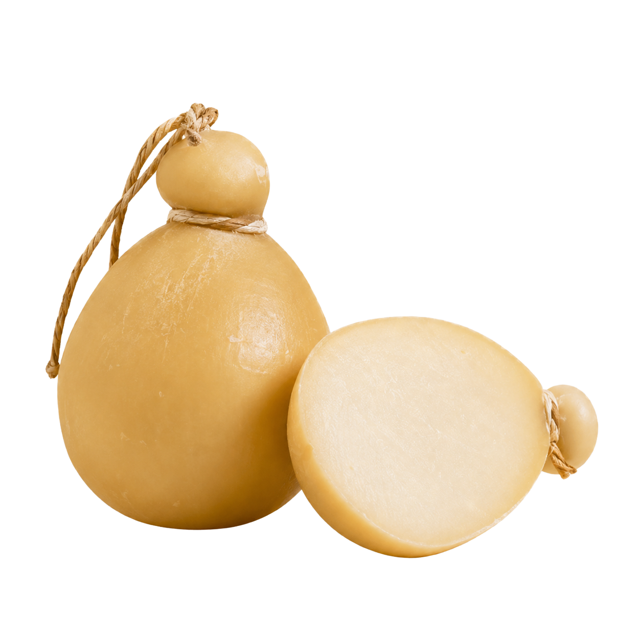 Caciocavallo appeso con fetta tagliata